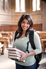 Image showing Asian student in library