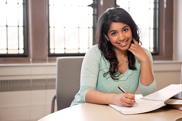 Image showing Asian student studying