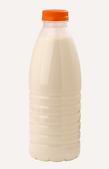 Image showing empty plastic bottle of yoghurt or milk