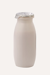 Image showing empty plastic bottle of yoghurt or milk