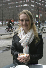 Image showing Woman at Espresso Bar