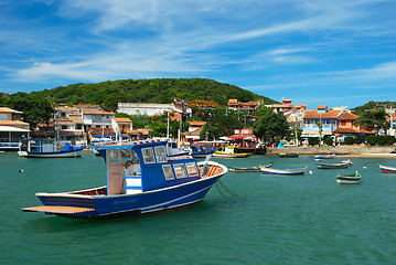 Image showing Boats over the sea in Buzios,Rio de janeiro, Brazil