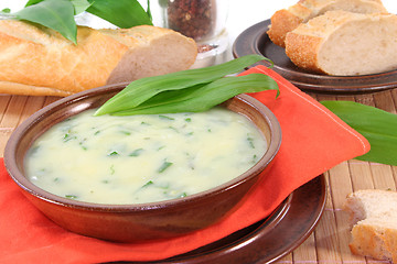 Image showing Wild garlic soup