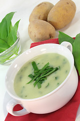 Image showing Wild garlic soup