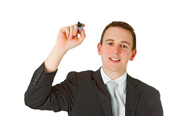 Image showing Businessman with marker