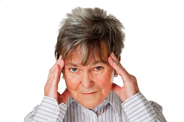 Image showing Senior woman with headache