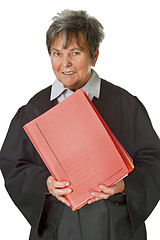 Image showing Female lawyer with court file