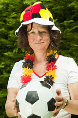 Image showing Female soccer Fan