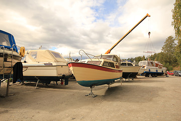 Image showing Small boats on marina.