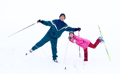 Image showing Family Skiing