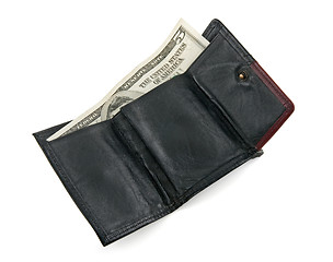 Image showing Five dollar bill in a wallet