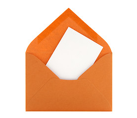 Image showing Blank card in orange envelope