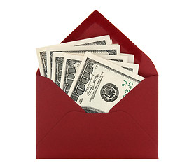 Image showing Money in a red envelope