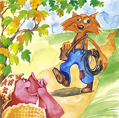 Image showing Mrs Pig and Plumber Fox
