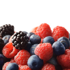 Image showing Raspberries & Blueberries