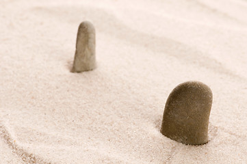 Image showing Zen. Stone and sand 