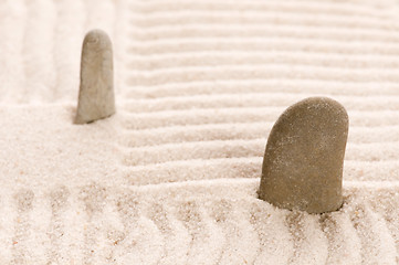 Image showing Zen. Stone and sand 