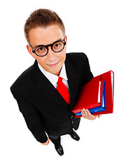 Image showing Young man with folders