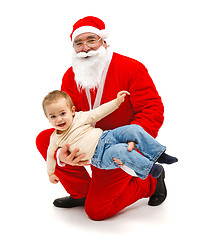 Image showing Santa Claus with little boy