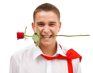 Image showing Man with rose 