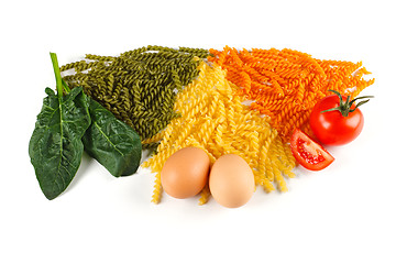 Image showing Bunch of naturally colored pasta