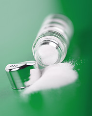 Image showing Spilled salt on green