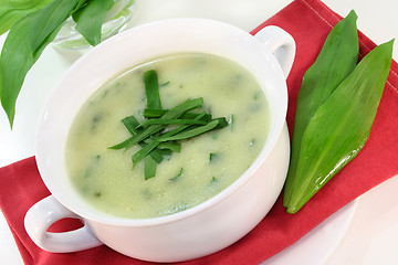 Image showing Wild garlic soup