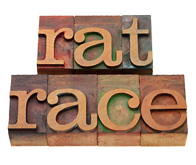 Image showing rat race phrase in letterpress type