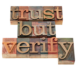 Image showing trust but verify phrase