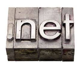 Image showing dot net - internet domain in letterpress type