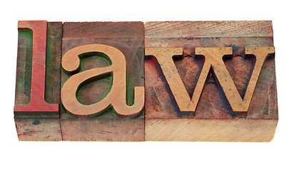 Image showing law - word in letterpress type