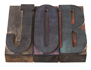 Image showing job - word in letterpress type