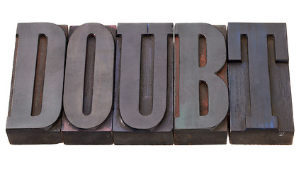 Image showing doubt - word in letterpress type