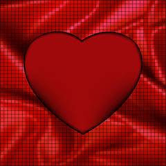 Image showing Abstract mosaic glowing heart background. EPS 8