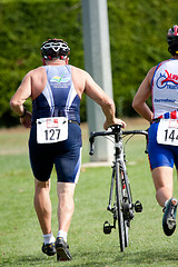 Image showing Senior in triathlon