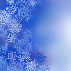 Image showing Blue christmas background with snowflakes. EPS 8