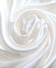 Image showing Smooth elegant white silk as wedding background 