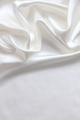 Image showing Smooth elegant white silk as wedding background 