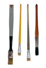 Image showing Used art brushes