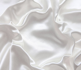 Image showing Smooth elegant white silk as wedding background 