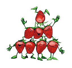 Image showing happy strawberries