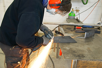 Image showing metal worker grinder