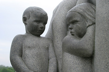 Image showing Shy Boy Angry Girl Sculpture