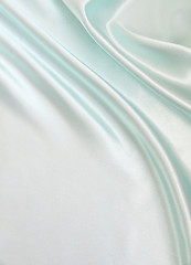 Image showing Smooth elegant blue silk as background 