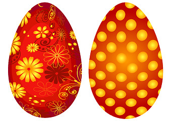 Image showing Red Easter`s eggs