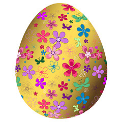 Image showing Big golden Easter`s egg