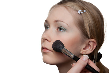 Image showing Lovely blond at professional makeup studio