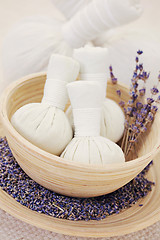 Image showing lavender massage stamps