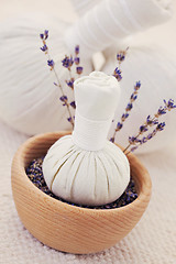 Image showing lavender massage stamps