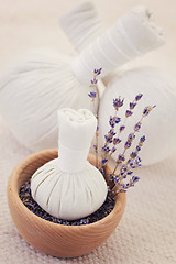 Image showing lavender massage stamps